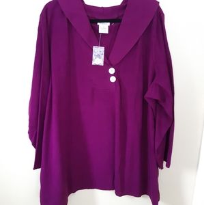 Roaman's, thermal shawl collar tunic